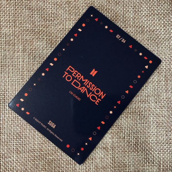 BTS SUGA 2/4 [PTD PERMISSION TO DANCE ON STAGE] Official Mini Photocard / Gift