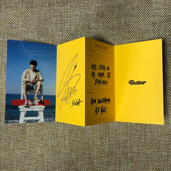 BTS SUGA [ Butter ] Official Folded Message Card Photocard / New / Gift