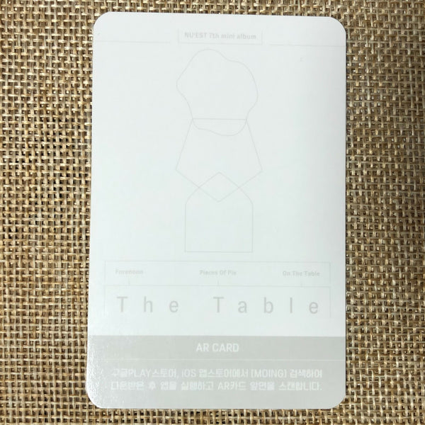 Nu'est BAEKHO [ The Table ] Official AR Photocard, 7th Mini Album / New / Gift