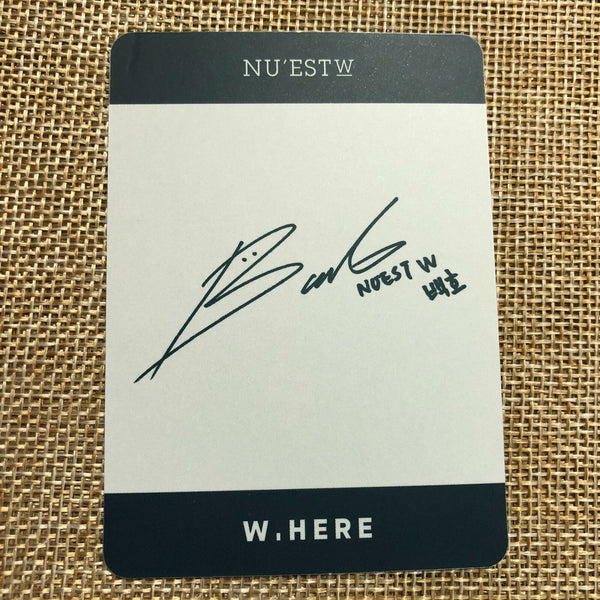Nu'est W BAEKHO #1 [ W.HERE ] Official Photocard / New, Rare / Gift