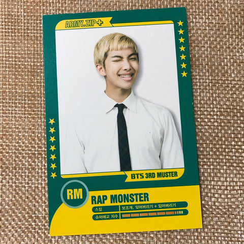 BTS RM 7/7 [ 3rd Muster ARMY.ZIP ] Official Player Card Photocard / New / Gift