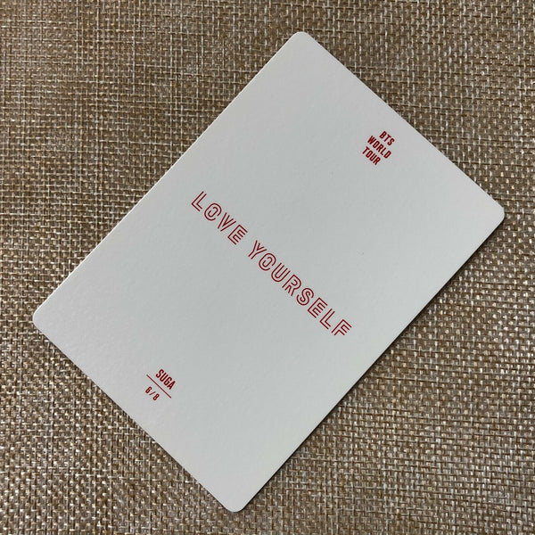 BTS SUGA 6/8 [ Love Yourself World Tour ] Official Mini Photocard / New / Gift