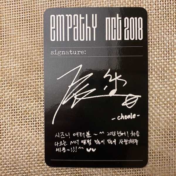 NCT 2018 CHENLE [ EMPATHY ] Official Photocard, Reality Ver / New, Rare / Gift