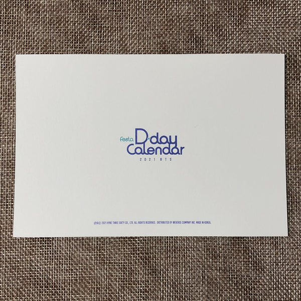 BTS GROUP #1 [FESTA D-Day Calendar 8th Anniversary] Official Postcard / Gift
