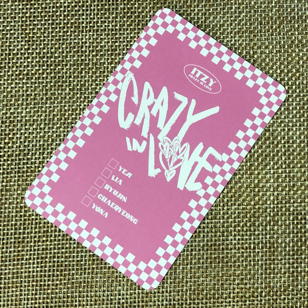 ITZY YUNA #3 [ CRAZY IN LOVE ] Official Photocard, 1st Album / New / Gift
