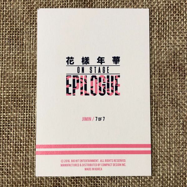 BTS JIMIN 7/7 [HYYH On Stage Epilogue Concert] Official Mini Photocard / Gift