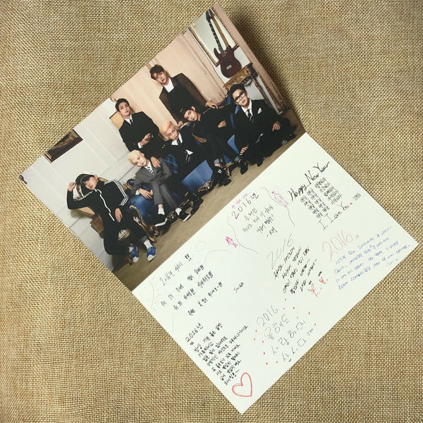 BTS GROUP [2016 Season's Greetings] Official Message Card Postcard / New / Gift