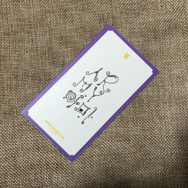 BTS JUNGKOOK 4/4 [BANG BANG CON The Live] Official Message Photo Photocard New/G