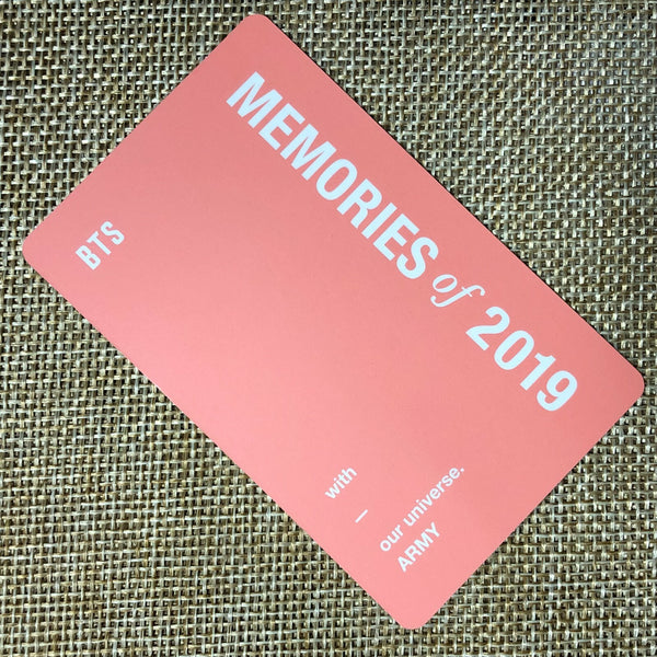 BTS SUGA [ Memories of 2019 ] Official DVD Photocard / New / Gift