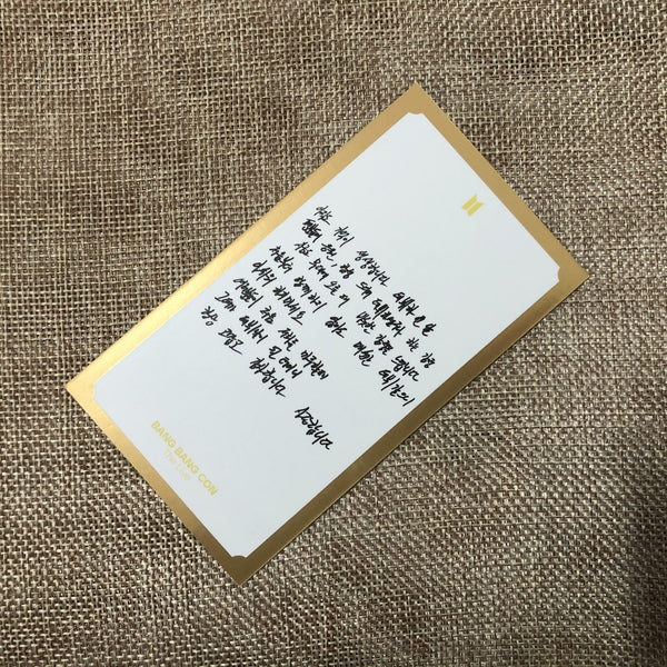 BTS SUGA 1/4 [BANG BANG CON The Live] Official Message Photo Photocard New/Gift