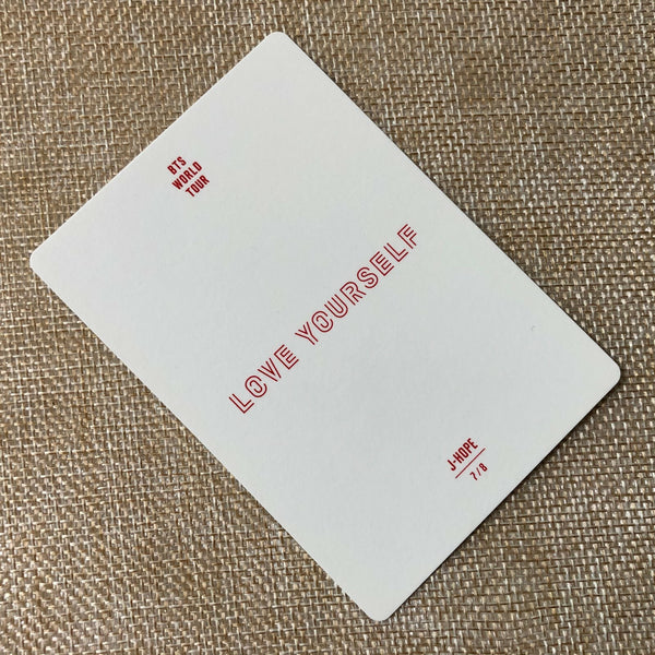 BTS J-HOPE 7/8 [ Love Yourself World Tour ] Official Mini Photocard / New / Gift