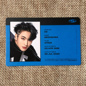 ATEEZ SEONGHWA [THE WORLD EP.1 : MOVEMENT] Official ID Card Photocard, A Ver.