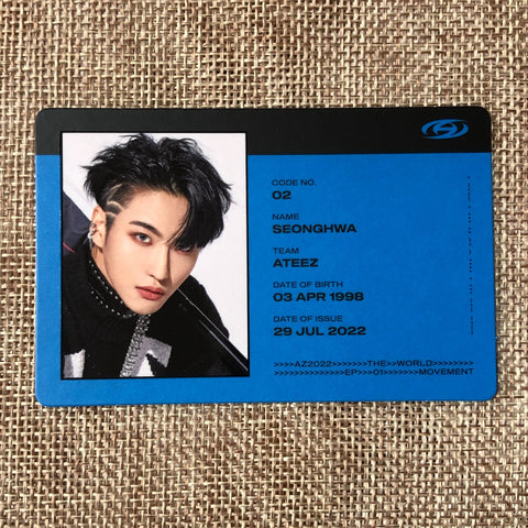 ATEEZ SEONGHWA [THE WORLD EP.1 : MOVEMENT] Official ID Card Photocard, A Ver.