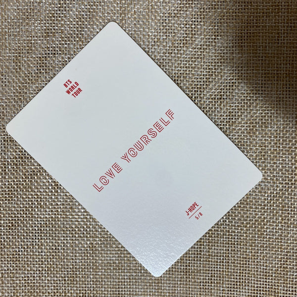 BTS J-HOPE 5/8 [Love Yourself World Tour] Official Mini Photocard / New, Rare