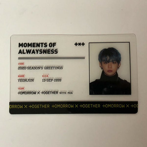 TXT YEONJUN [ 2020 Season's Greetings ] Official ID Card Photocard / New / Gift