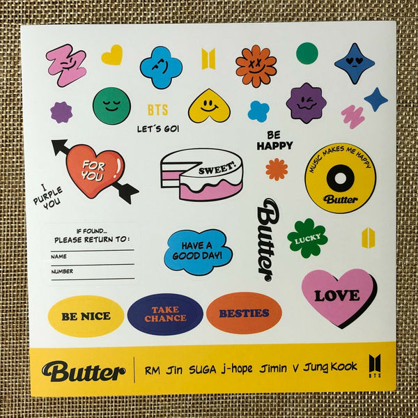 BTS GROUP [ Butter Cream Ver ] Official Stand + Sticker Set / New / Gift