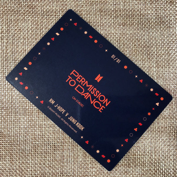 BTS GROUP 1/1 [PTD PERMISSION TO DANCE ON STAGE] Official Mini Photocard / Gift