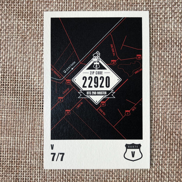 BTS V 7/7 [ ARMY 2nd Muster ZIP CODE 22920 Official Mini Photocard ] New / +GFT