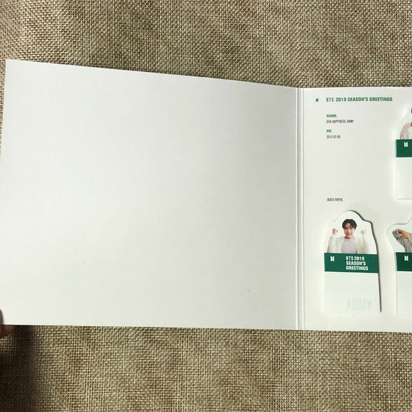 BTS GROUP [2019 Season's Greetings] Official INDEX PAPER SET / New, Rare / Gift