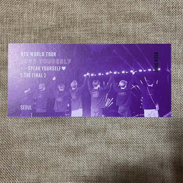 BTS JUNGKOOK [Speak Yourself Seoul The Final DVD] Official Bookmark / New, Rare