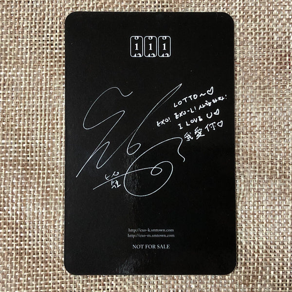 EXO SUHO [ Lotto ] Official Photocard, 3rd Album Chinese Ver / New / Gift