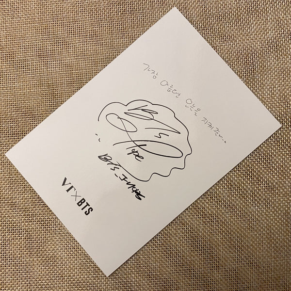 BTS J-HOPE [VT Cosmetics Sign Message] Official Postcard Photocard / New, Rare