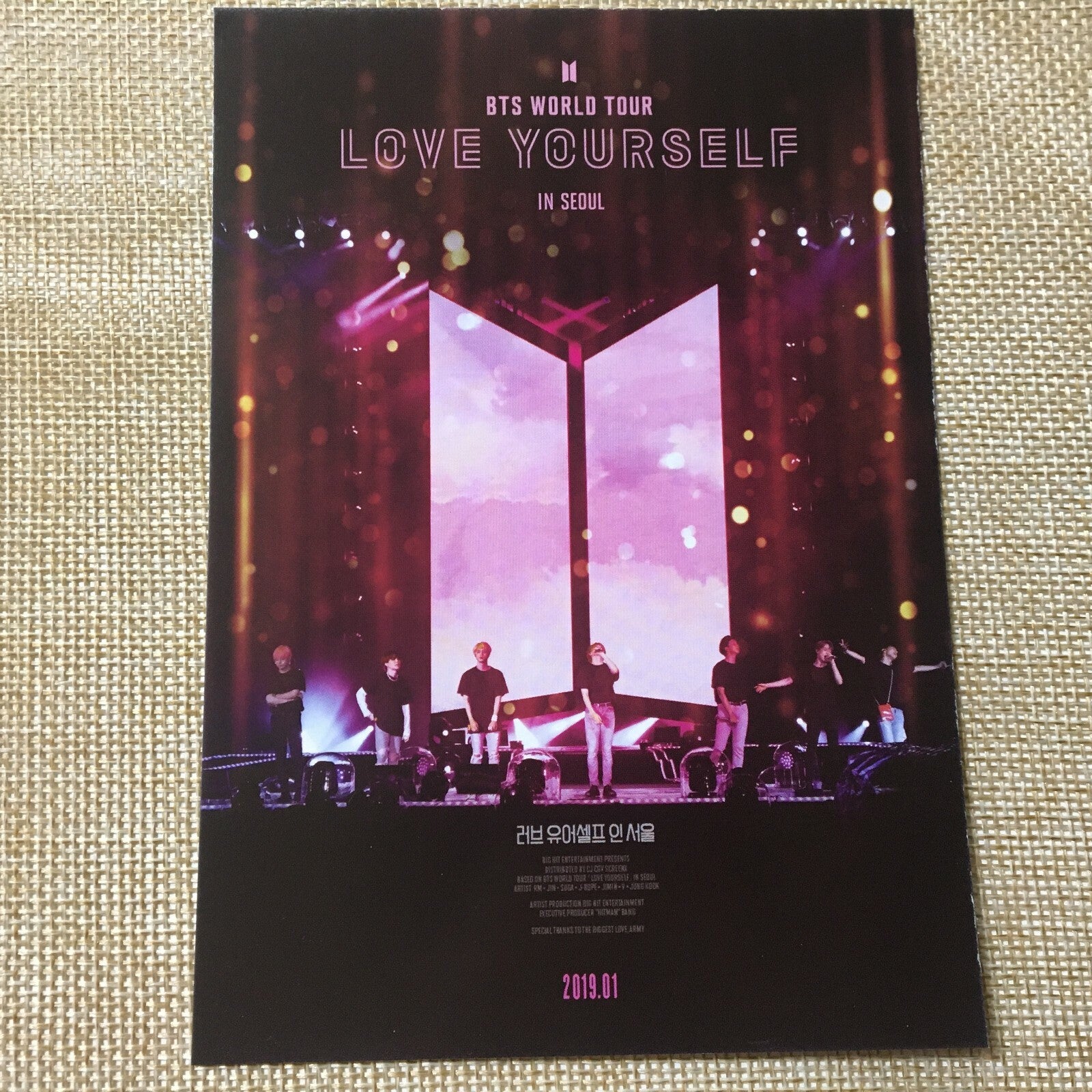 BTS Movie [ World Tour Love Yourself in Seoul ] Official Postcard / New / Gift