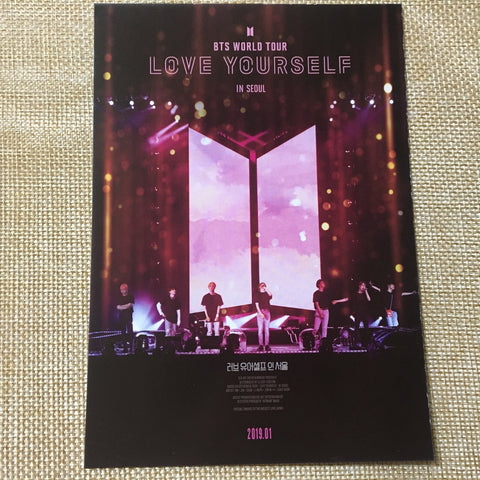 BTS Movie [ World Tour Love Yourself in Seoul ] Official Postcard / New / Gift