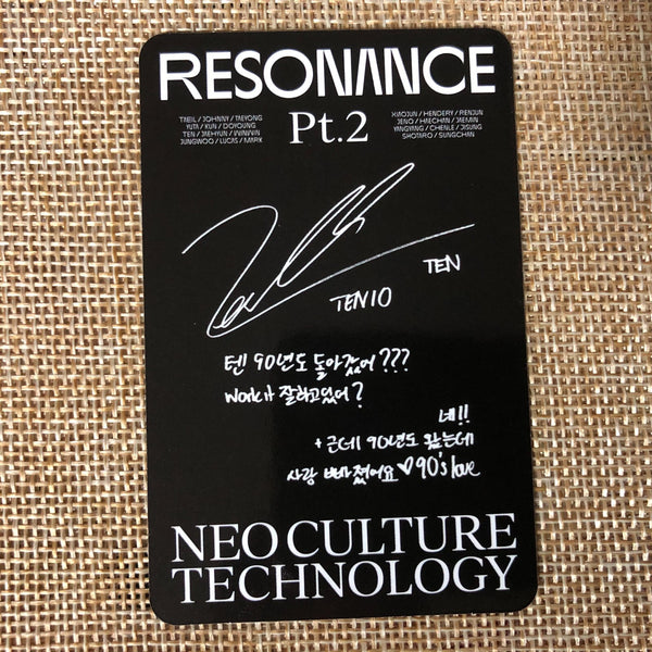NCT 2020 TEN [ RESONANCE Pt.2 Arrival ] Official Photocard / New / Gift