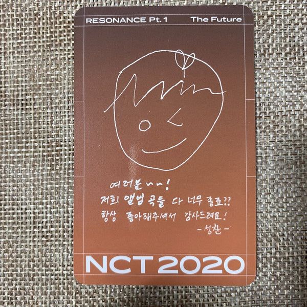 NCT 2020 SUNGCHAN [ RESONANCE Future Kihno ] Official Photocard / New / Gift