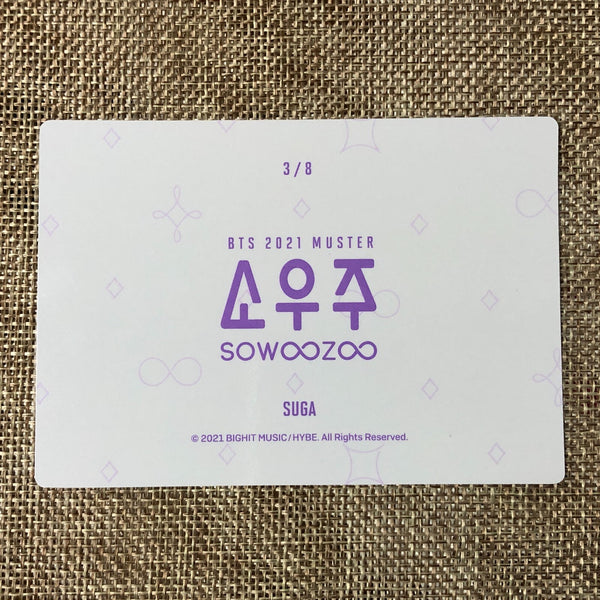 BTS SUGA 3/8 [ 2021 Muster SOWOOZOO ] Official Mini Photocard / New / Gift