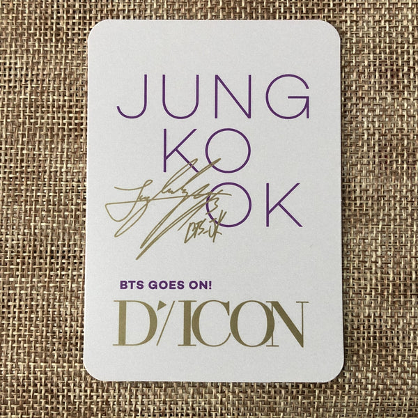 BTS JUNGKOOK #2 [DICON BTS goes on Deluxe Ver.] Official Photocard / New / Gift