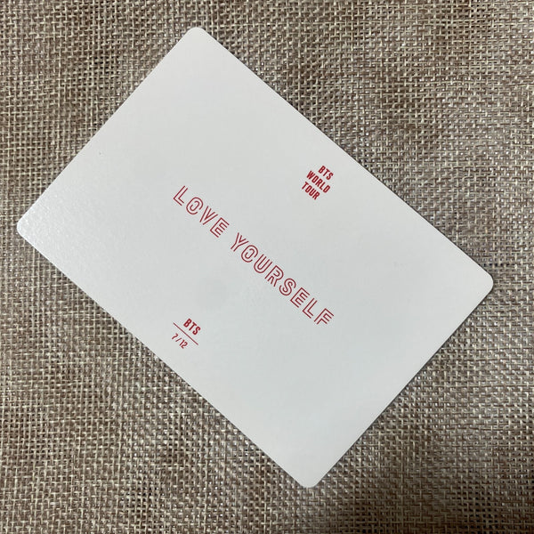 BTS SUGA JIN J-HOPE Unit 7/12 [Love Yourself Tour] Official Mini Photocard /+G