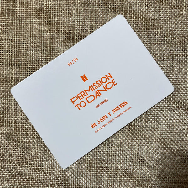 BTS GROUP 4/4 [PTD PERMISSION TO DANCE ON STAGE] Official Mini Photocard / Gift