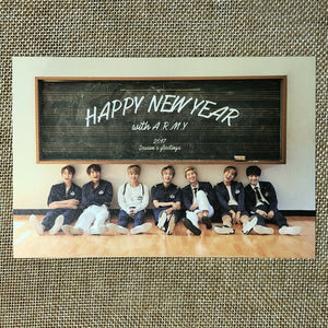 BTS GROUP [ 2017 Season's Greetings ] Official Message Postcard / New / Gift