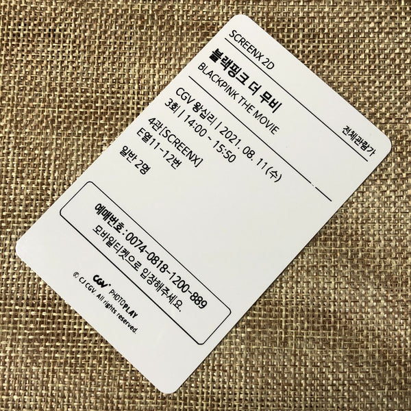 BLACKPINK LISA #1 [ The Movie CGV ] Official Ticket Photocard / New, Rare / Gift
