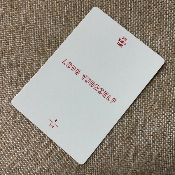 BTS V 7/8 [ Love Yourself World Tour ] Official Mini Photocard / New / Gift