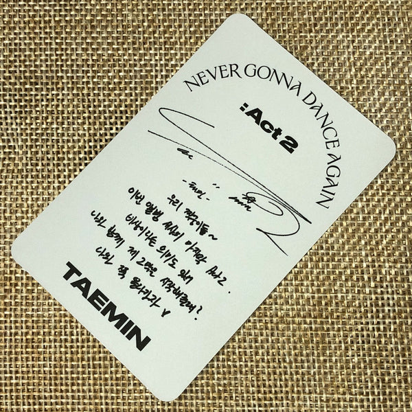 SHINEE TAEMIN #2 [Act 2 Never Gonna Dance Again] Official Photocard / New, Rare