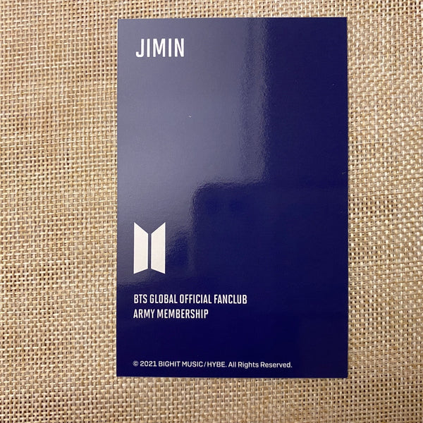 BTS JIMIN [Fanclub ARMY 8th Membership Kit] Official Photocard / New, Rare /+G