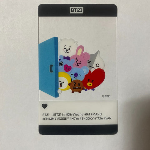 BTS BT21 GROUP [OliveYoung] Official Limited Transparent Photocard / New / Gift