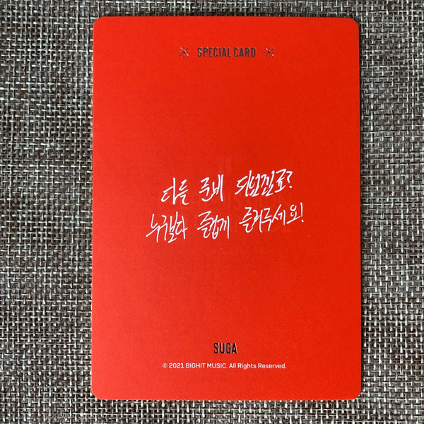 BTS SUGA [PTD PERMISSION TO DANCE ON STAGE] Official Special Ver. Photocard /+G