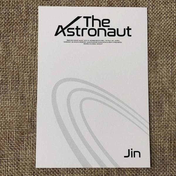 BTS JIN [ The Astronaut ] Official Postcard, Solo Single / New / Gift