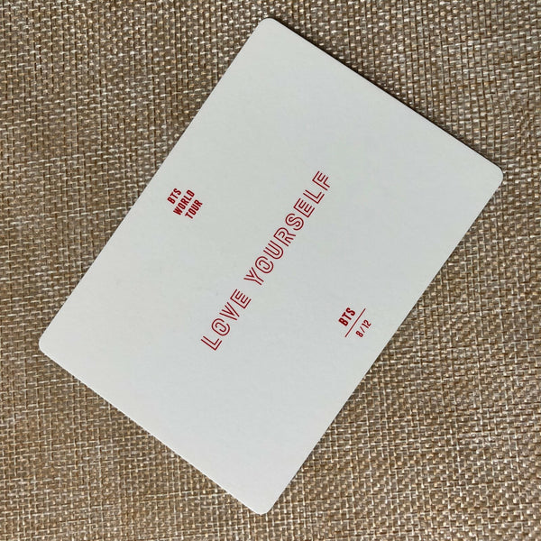 BTS SUGA JIN J-HOPE 8/12 [Love Yourself World Tour] Official Mini Photocard /+G
