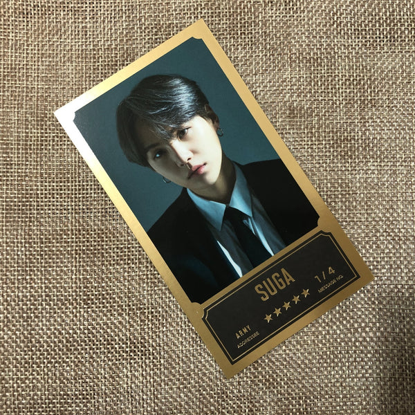 BTS SUGA 1/4 [BANG BANG CON The Live] Official Message Photo Photocard New/Gift