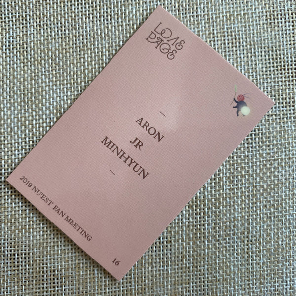 NU'EST ARON JR MINHYUN [ 2019 Fan Meeting ] Official Photocard / New / Gift