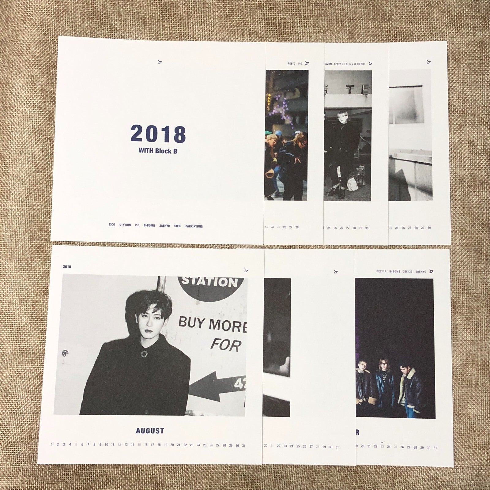 BLOCK B GROUP [ Re:MONTAGE ] Official Calendar Photo Set / New, Rare / Gift