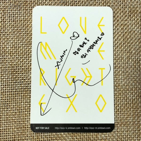 EXO XIUMIN [Love Me Right] Official Photocard, 2nd Repackage Album / New / Gift