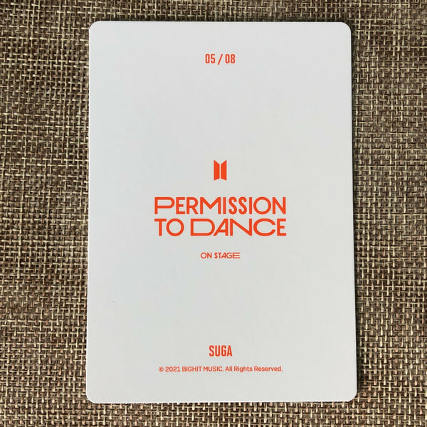 BTS SUGA 5/8 [PTD PERMISSION TO DANCE ON STAGE] Official Mini Photocard / Gift