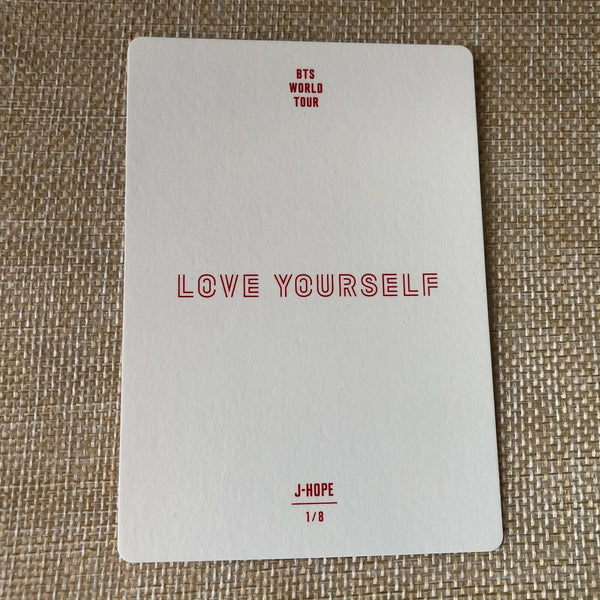 BTS J-HOPE 1/8 [ Love Yourself World Tour ] Official Mini Photocard / New / Gift