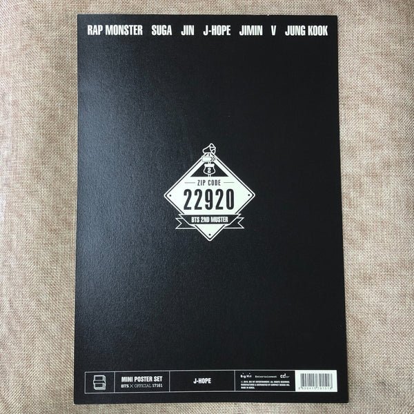 BTS J-HOPE [ 2nd Muster ZIP CODE 22920 ] Official Mini Poster / New / Gift
